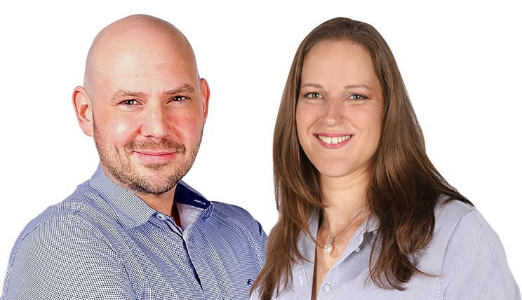 Unser Sales Team auf einem Bild. Links Dennis Helmchen, in der MItte Gabriella Balogh und rechts Jörg Ihling-Höfer