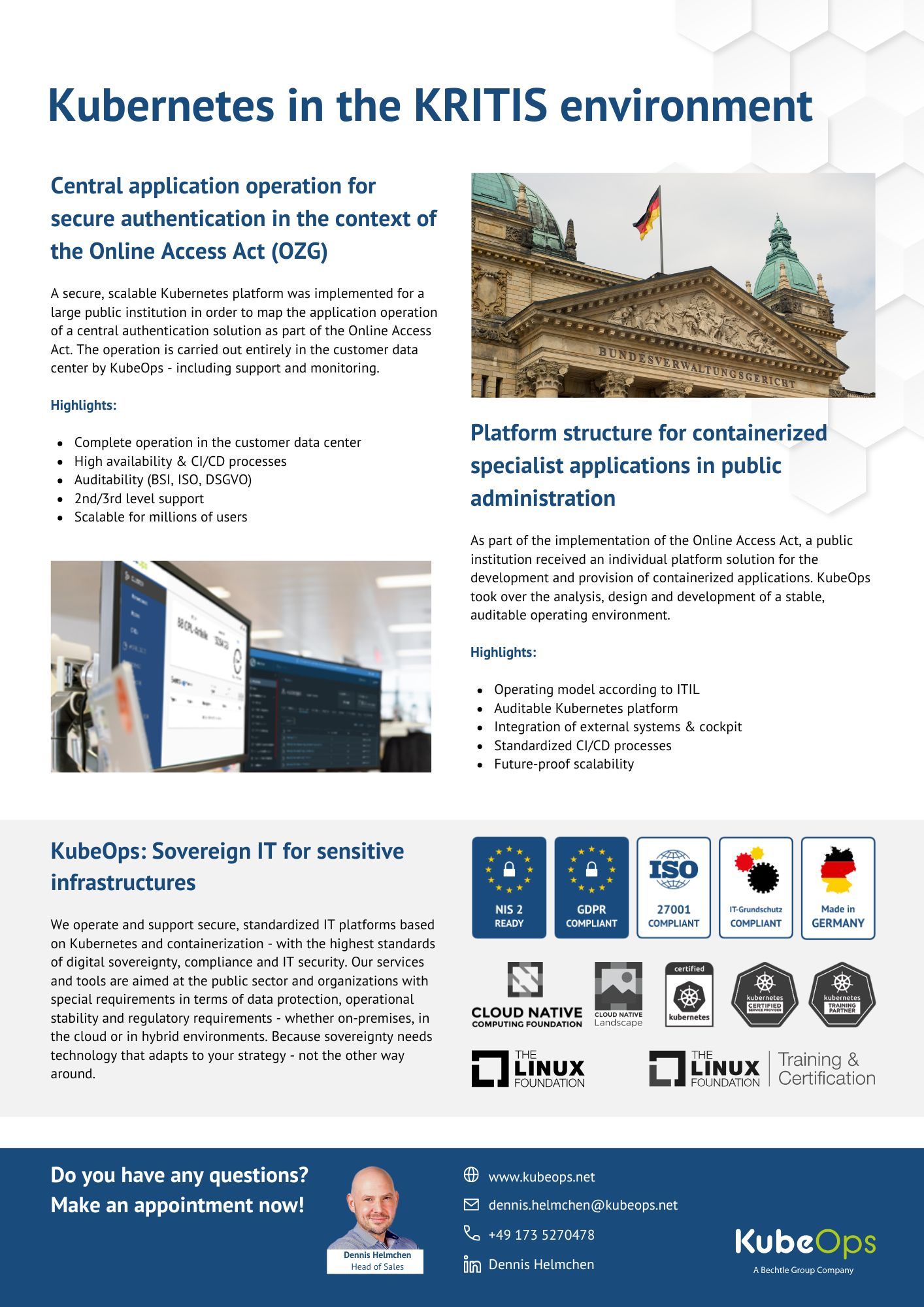 Seite mit Einleitung des One Pagers Souveräne Cloud-Infrastrukturen – made in Germany